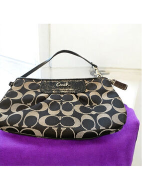 Coach Brown and Black Signature Bag